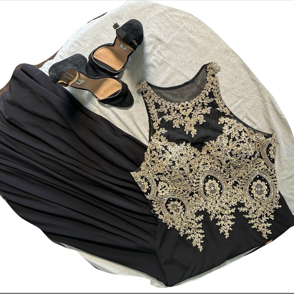 Formal Dress - Prom Dress - Black Gold Goddess